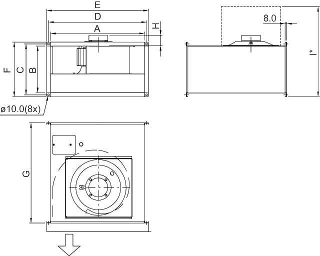 Канальный прямоугольный вентилятор Systemair (Системеир) серия KT